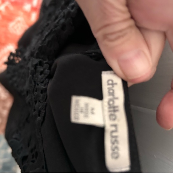 Charlotte Russe Black Lace Detail Dress with Straps and Back Slit, EXCELLENT UC - Picture 11 of 11